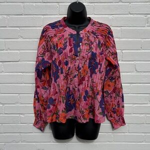 Love the Label Danielle Long Sleeve Blouse in Joplin Floral, SZ XS NWOT